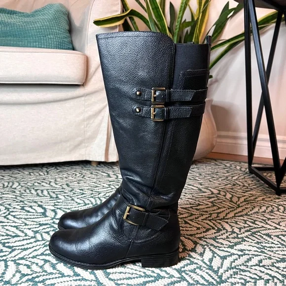 Naturalizer Black Leather Winter Boots - Picture 7 of 16
